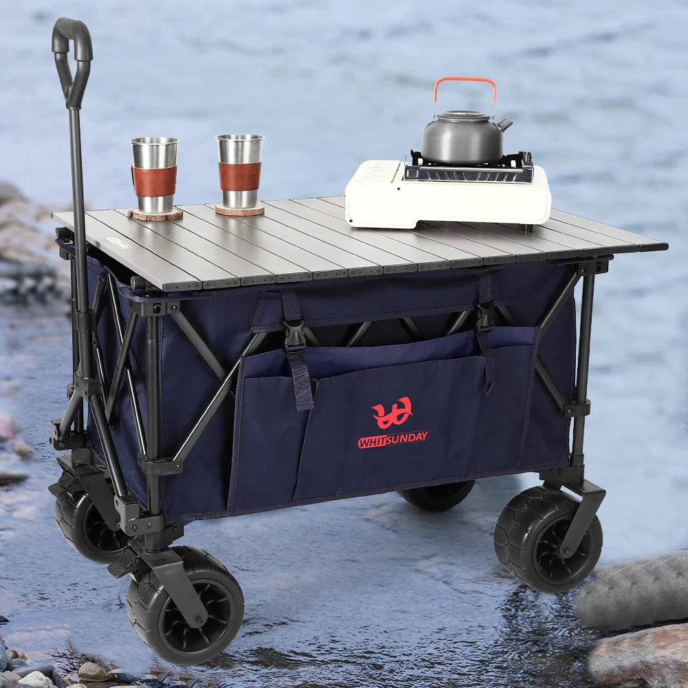Moko Compact Outdoor Folding collapsible Wagon cart-Brown