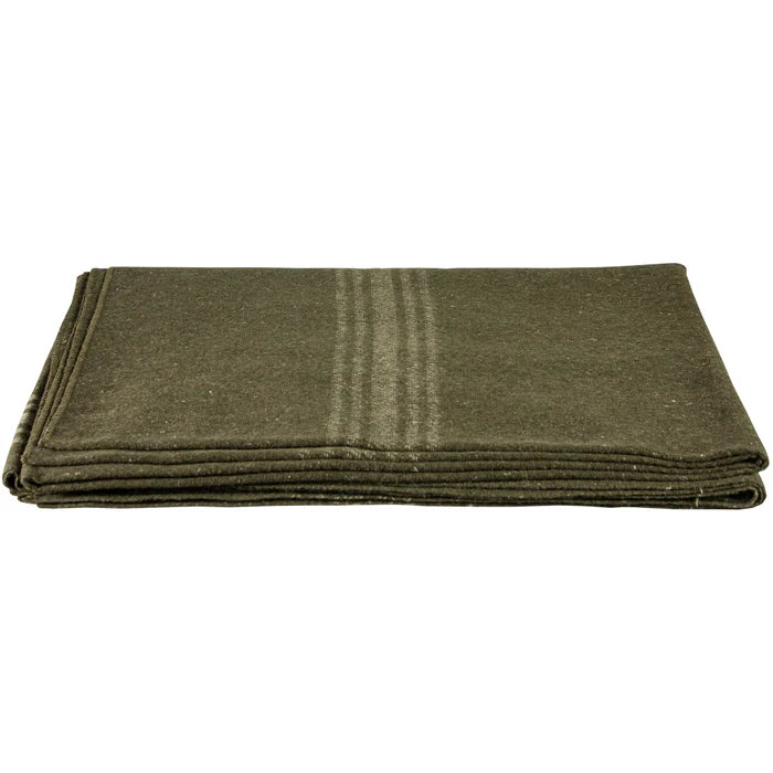 Khaki Striped Olive Drab Blanket