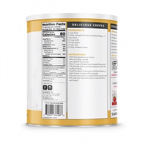 Simple Kitchen Powdered Eggs - 72 Serving Can