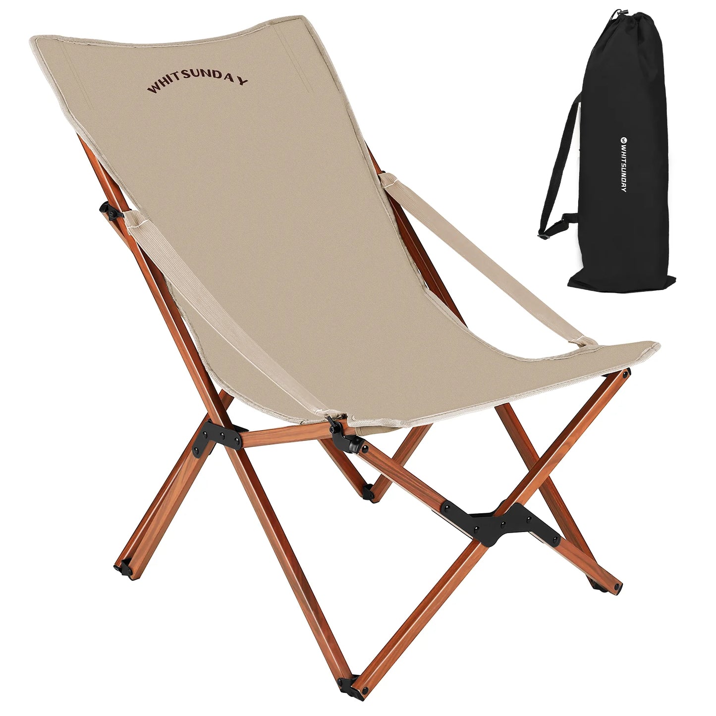 Whitsunday Outdoor Folding Butterfly Chair-Khaki