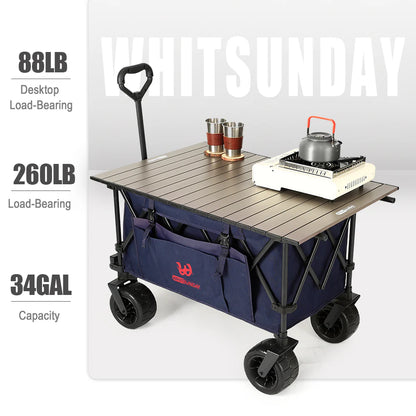 Moko Compact Outdoor Folding collapsible Wagon cart-Brown