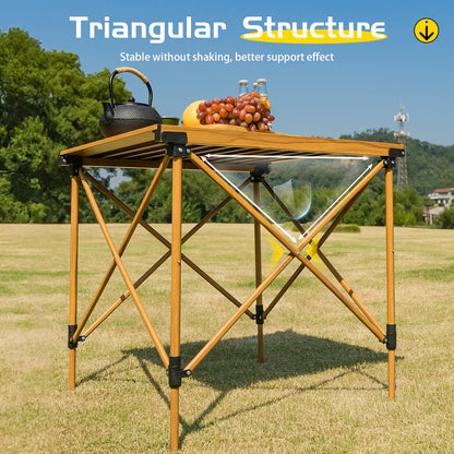 Height Adjustment Folding Camping Table