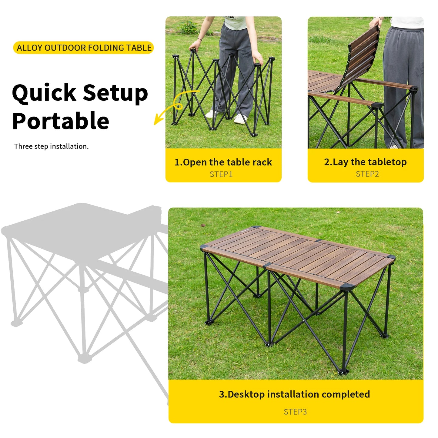 Outdoor Heavy-Duty Portable Folding Dinner Table