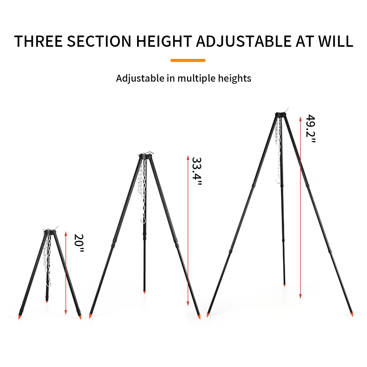 Tripod for Outdoor Campfire Cooking