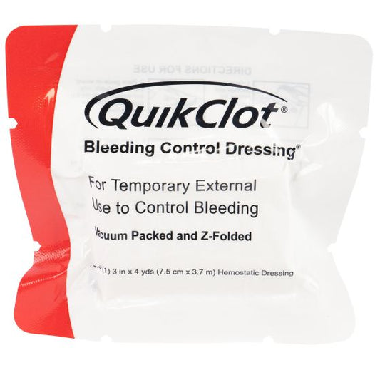 QuikClot Bleeding Control Z-fold Dressing - 3 in. x 4 yd Z-Fold