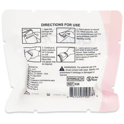 QuikClot Bleeding Control Z-fold Dressing - 3 in. x 4 yd Z-Fold