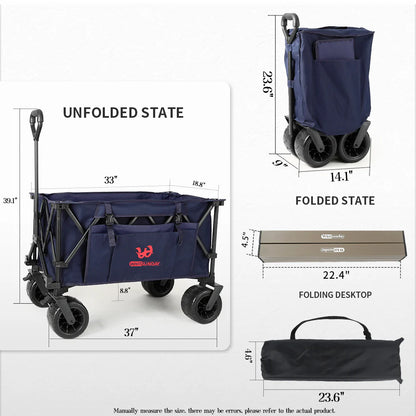 Moko Compact Outdoor Folding collapsible Wagon cart-Brown