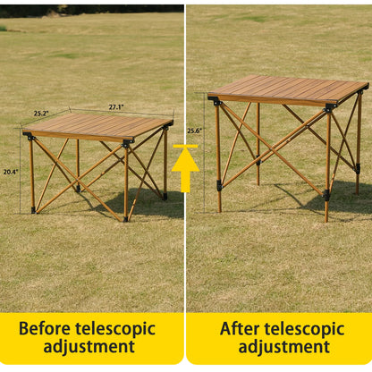 Height Adjustment Folding Camping Table