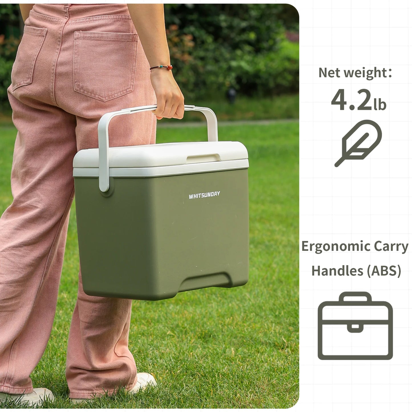 30qt Insulated Portable Cooler with Ice Retention Insulation