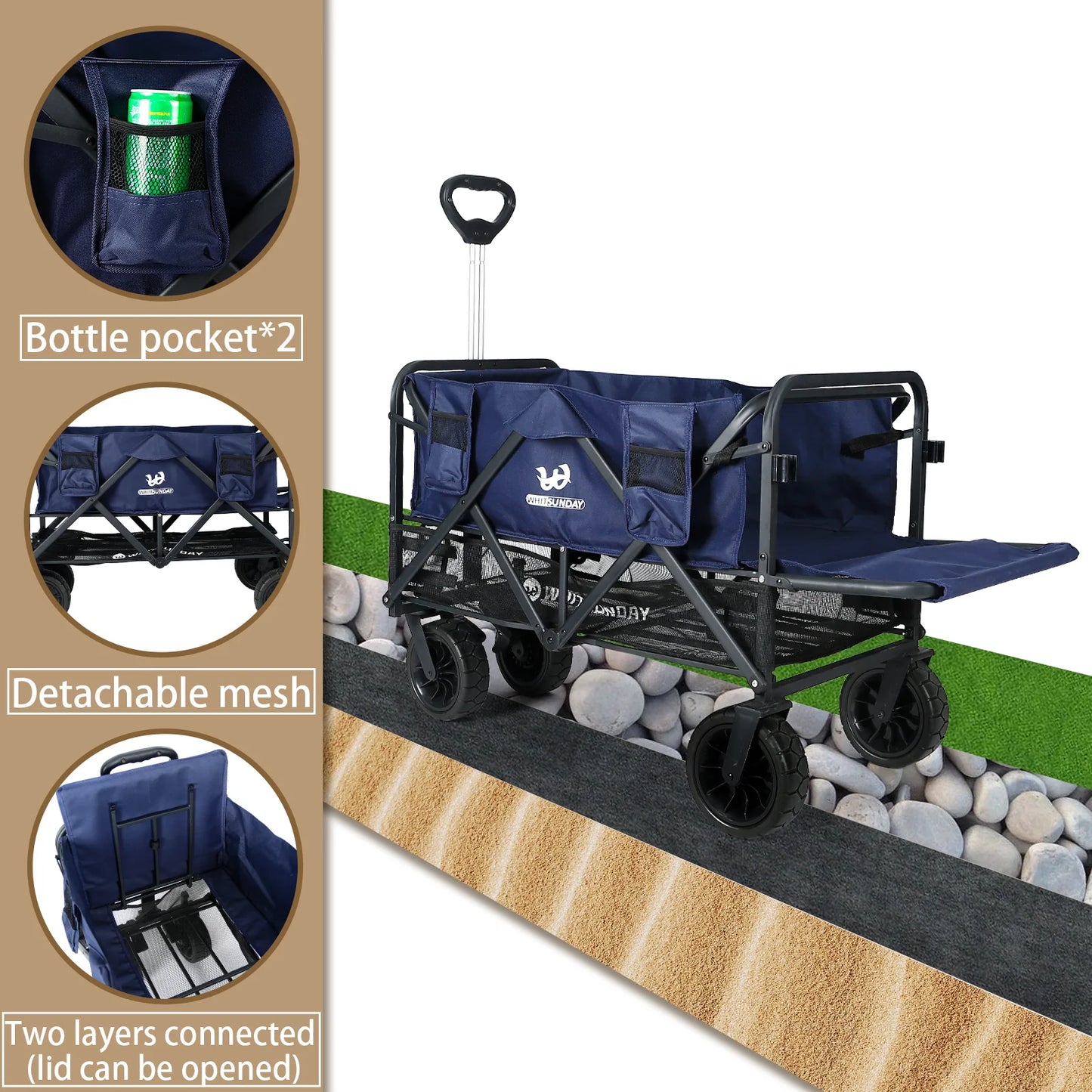 Collapsible Double Decker Wagon-Blue