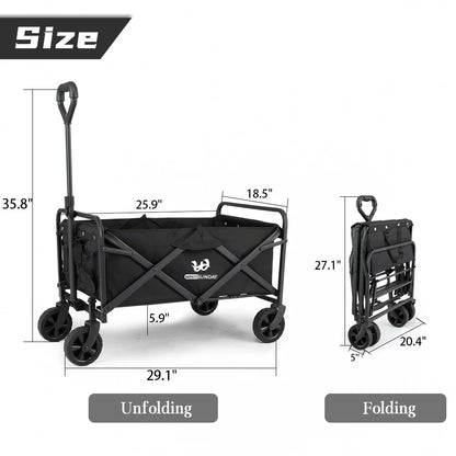 Collapsible Folding Wagon 5“ Wheels-Black