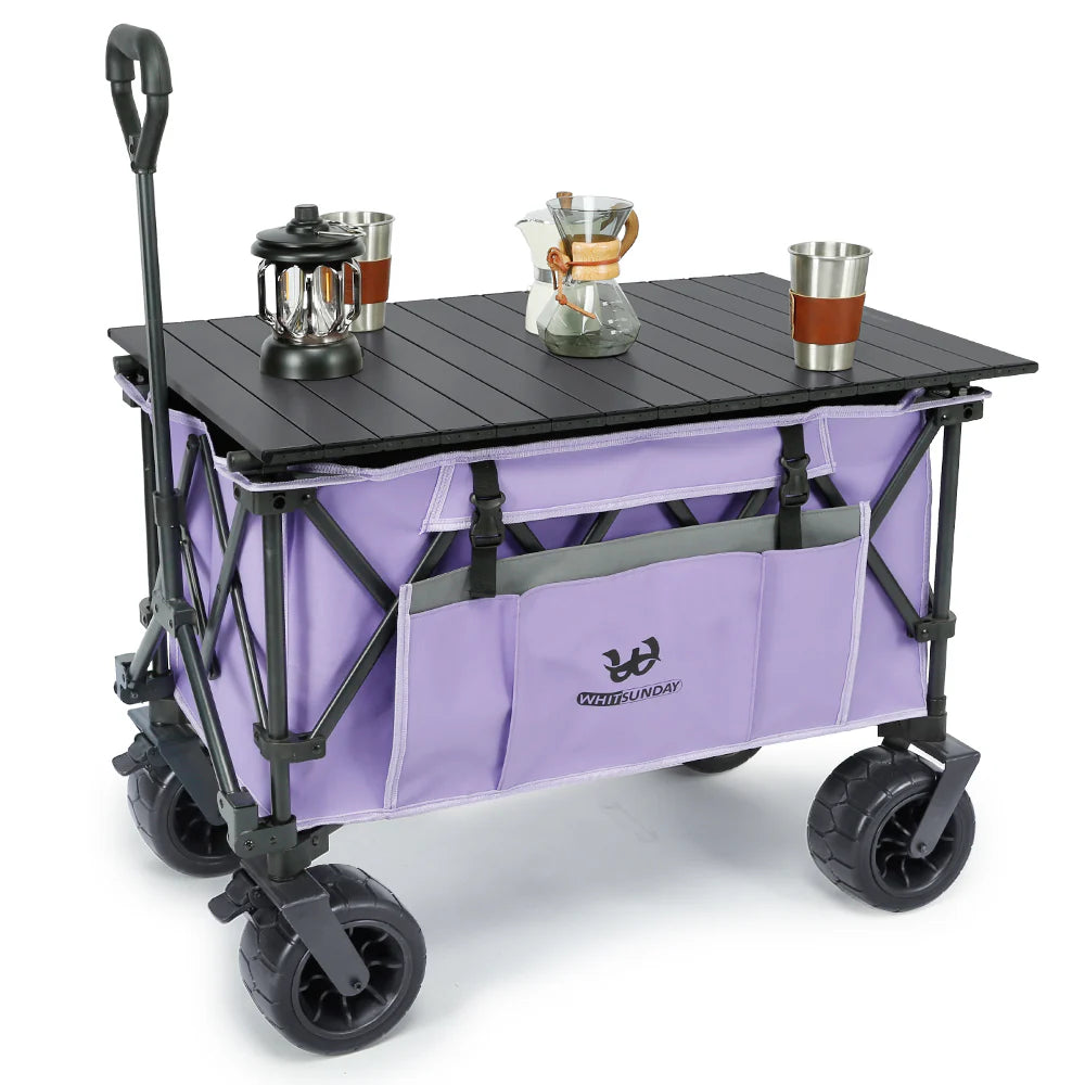 Moko Compact Outdoor Folding collapsible Wagon cart-Purple