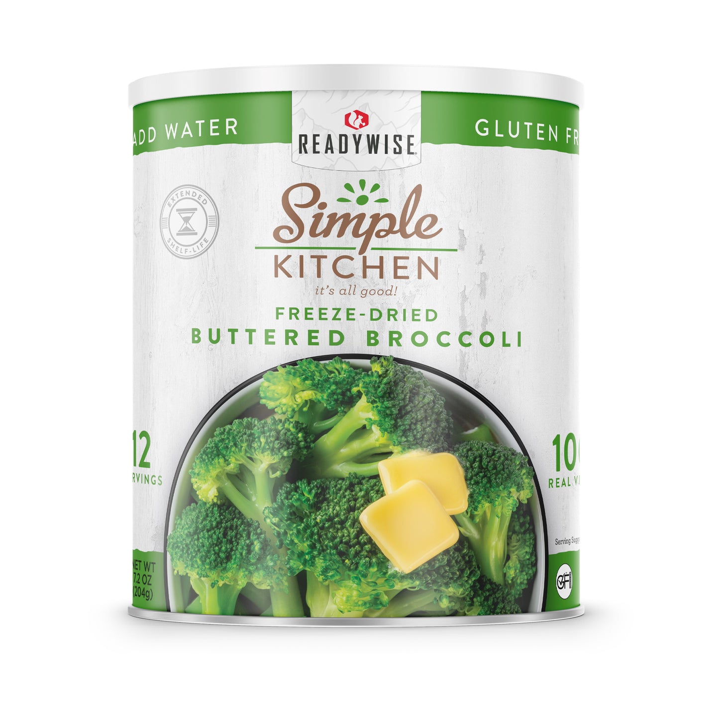 Simple Kitchen Freeze-Dried Buttered Broccoli - 12 Serving #10 Can