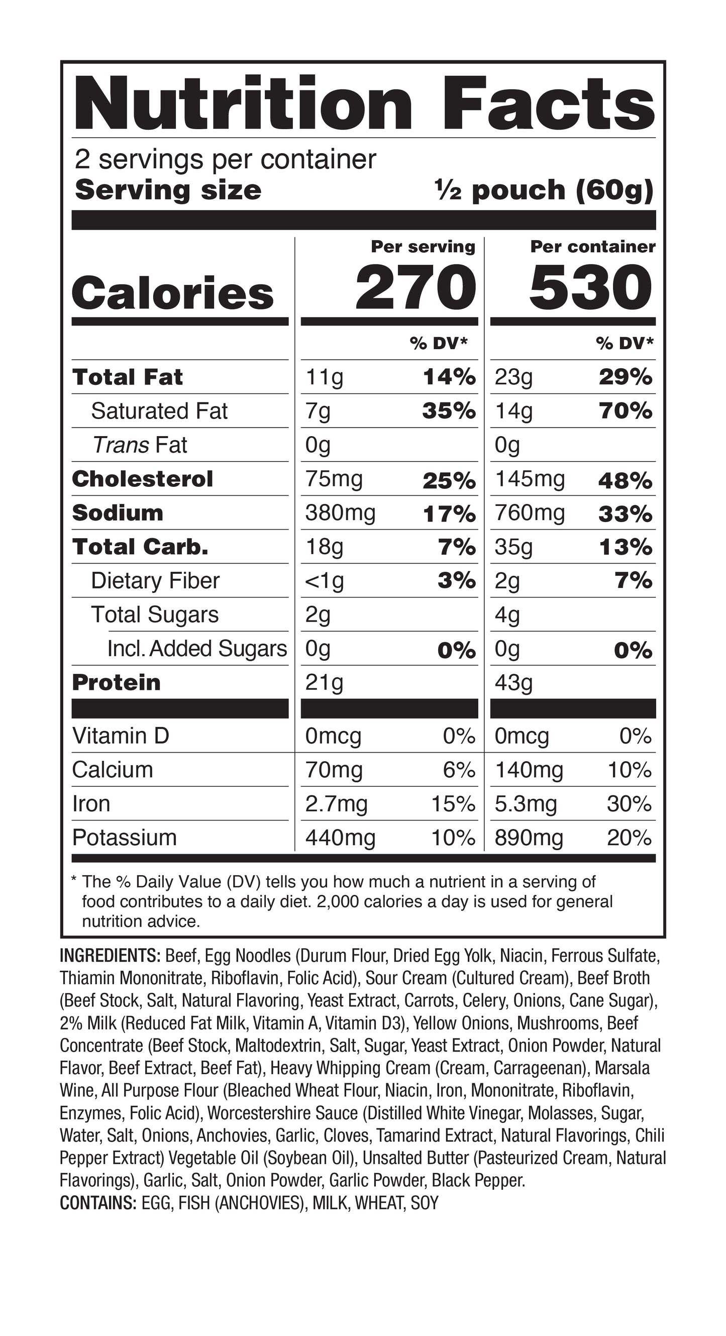 Beef Stroganoff with Mushroom Cream Sauce 6 CT ReadyWise Pro Adventure Meal