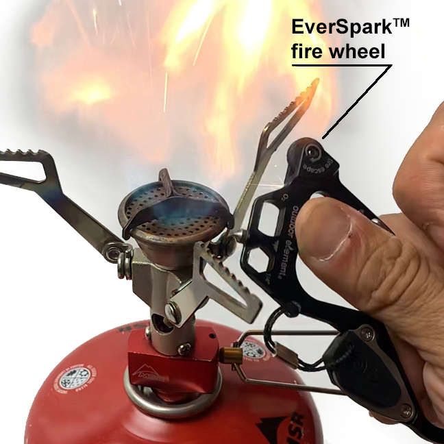 Fire Escape Multitool Carabiner lighting gas camp stove