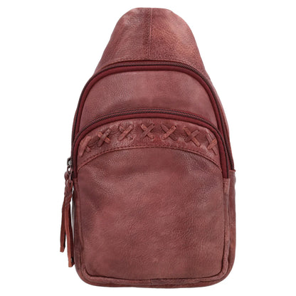 Concealed Carry Unisex Taylor Sling Leather Backpack