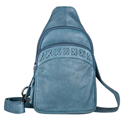 Concealed Carry Unisex Taylor Sling Leather Backpack