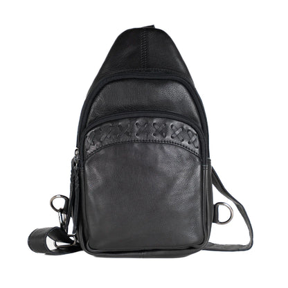 Concealed Carry Unisex Taylor Sling Leather Backpack