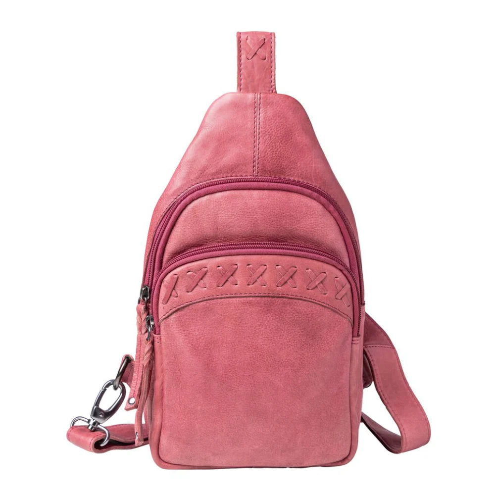 Concealed Carry Unisex Taylor Sling Leather Backpack
