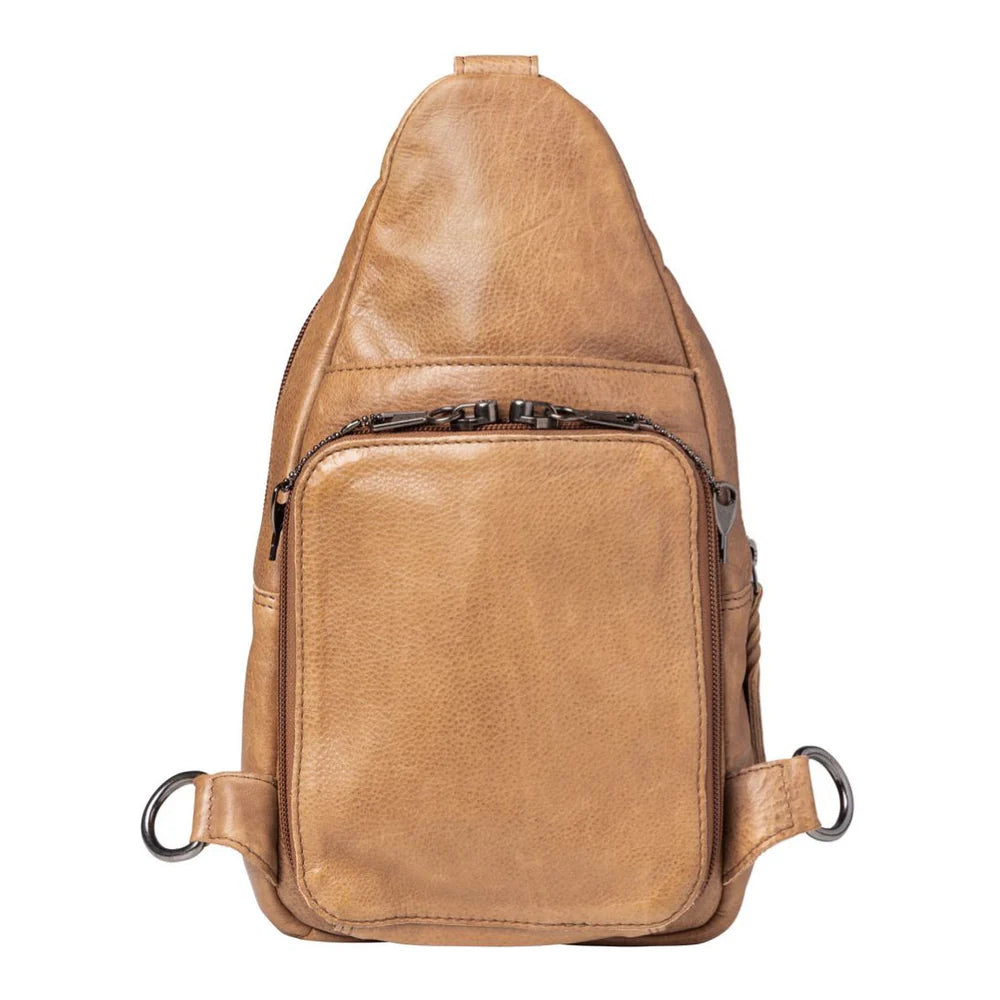 Concealed Carry Unisex Taylor Sling Leather Backpack