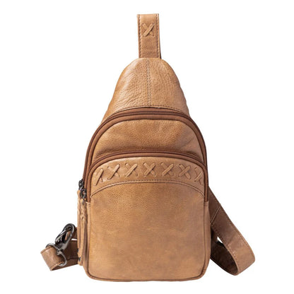 Concealed Carry Unisex Taylor Sling Leather Backpack