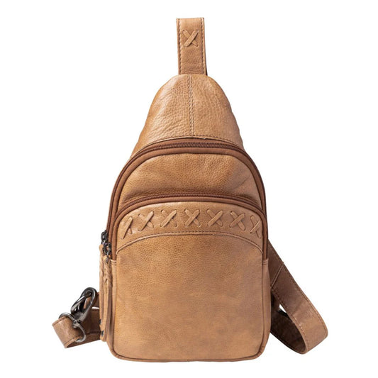 Concealed Carry Unisex Taylor Sling Leather Backpack