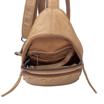 Concealed Carry Unisex Taylor Sling Leather Backpack
