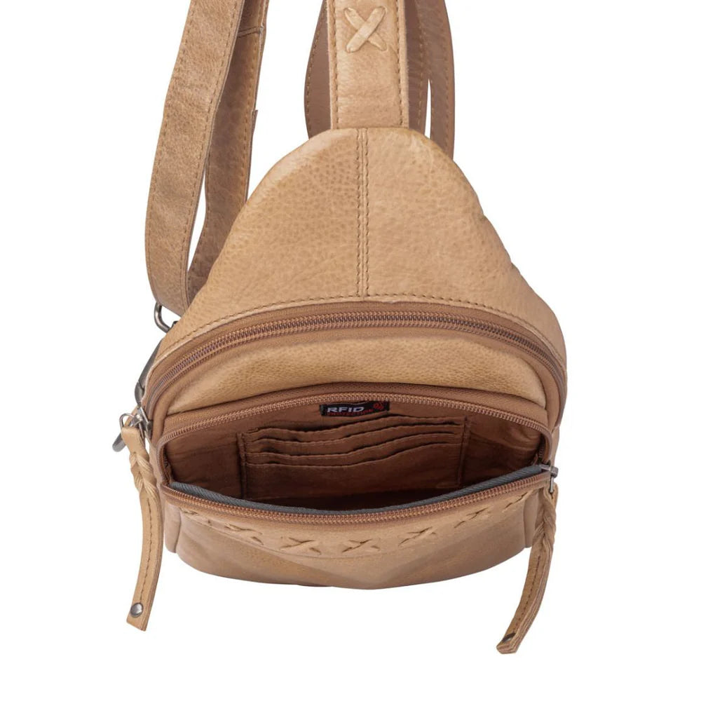 Concealed Carry Unisex Taylor Sling Leather Backpack