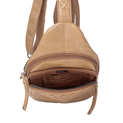 Concealed Carry Unisex Taylor Sling Leather Backpack