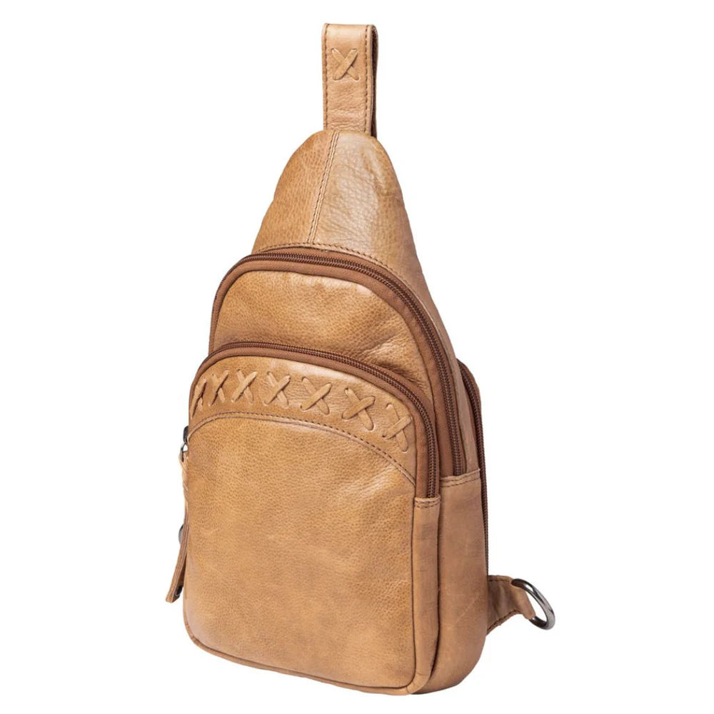 Concealed Carry Unisex Taylor Sling Leather Backpack