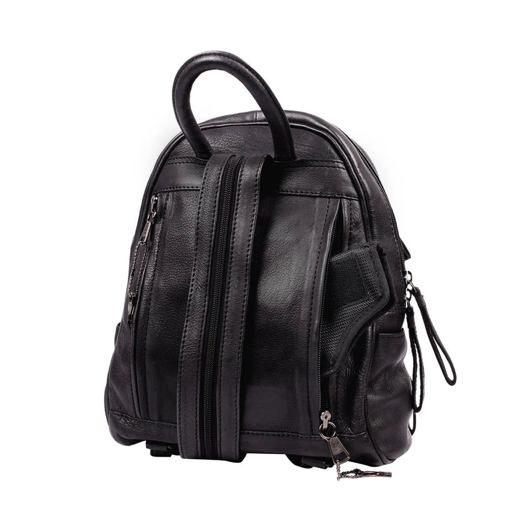 Concealed Carry RFID Daisy Leather Backpack