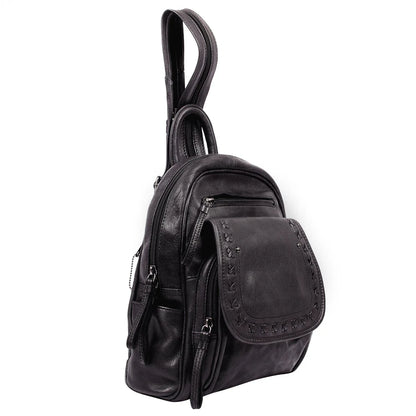 Concealed Carry RFID Daisy Leather Backpack