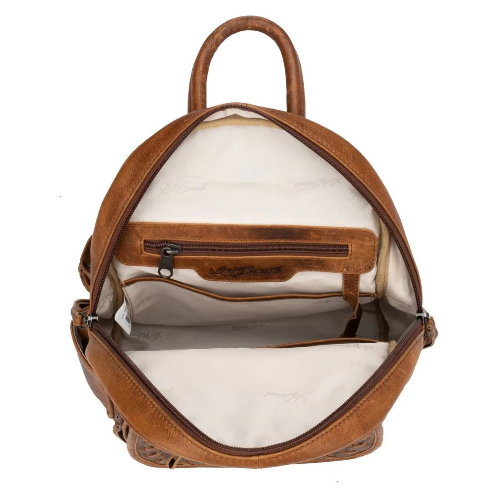 Concealed Carry RFID Daisy Leather Backpack