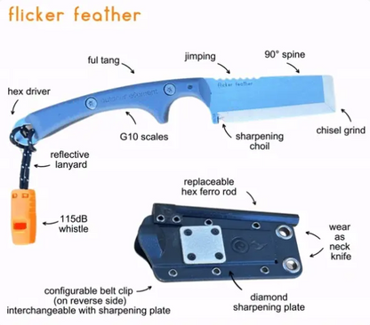 Flicker Feather Survival EDC Chisel Blade