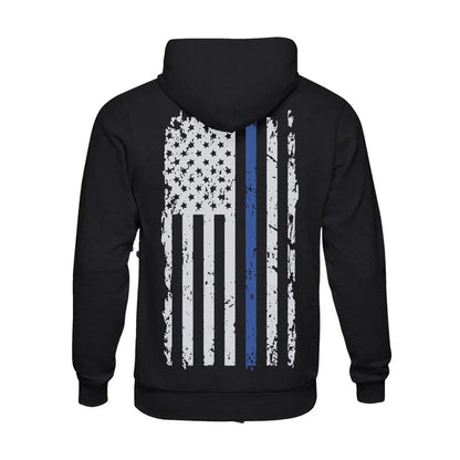 Vintage Flag Blue Line Pullover Hoodie Sweatshirt